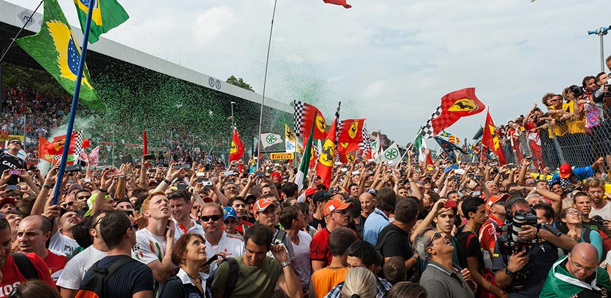 ferrari crowd at the monza gp